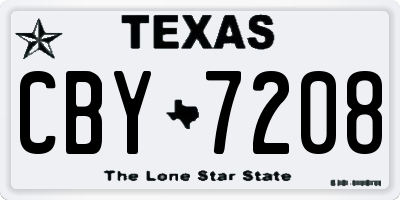 TX license plate CBY7208