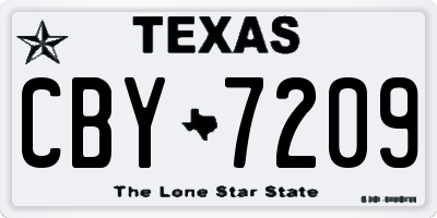 TX license plate CBY7209
