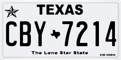 TX license plate CBY7214