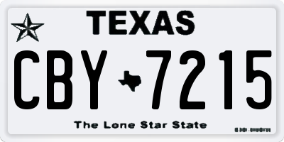 TX license plate CBY7215