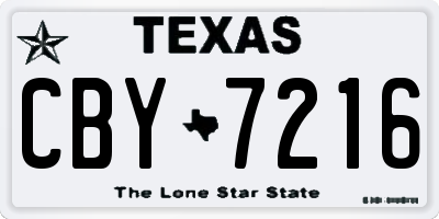 TX license plate CBY7216