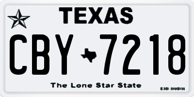 TX license plate CBY7218