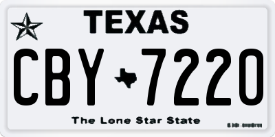 TX license plate CBY7220