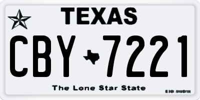 TX license plate CBY7221