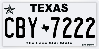 TX license plate CBY7222