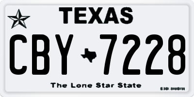 TX license plate CBY7228