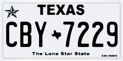 TX license plate CBY7229