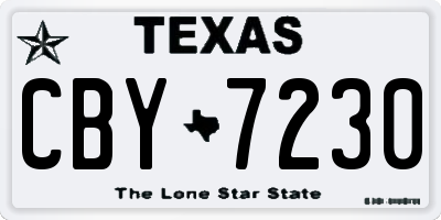 TX license plate CBY7230