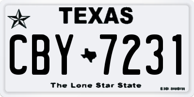 TX license plate CBY7231