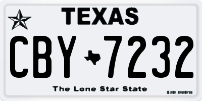 TX license plate CBY7232
