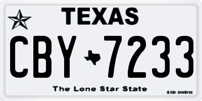 TX license plate CBY7233