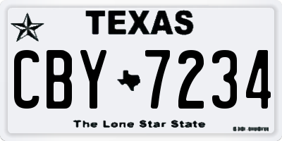 TX license plate CBY7234