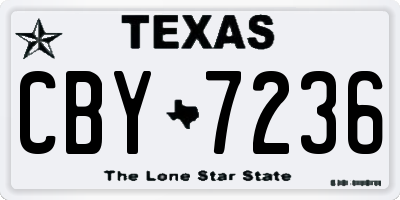 TX license plate CBY7236