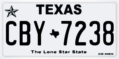 TX license plate CBY7238