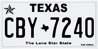 TX license plate CBY7240