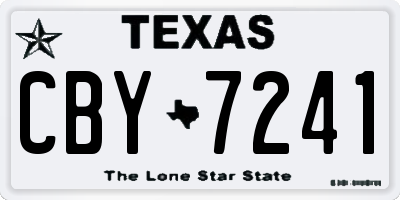 TX license plate CBY7241