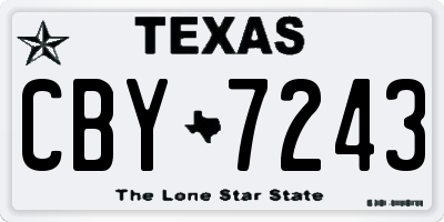 TX license plate CBY7243
