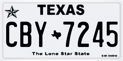 TX license plate CBY7245