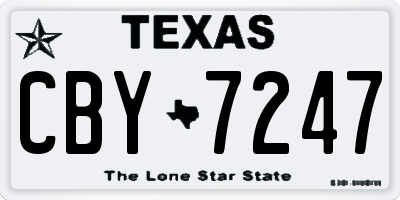 TX license plate CBY7247