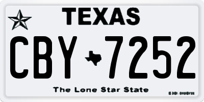 TX license plate CBY7252