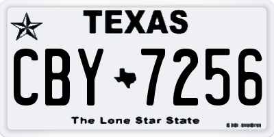 TX license plate CBY7256