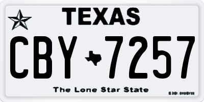 TX license plate CBY7257