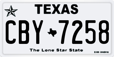 TX license plate CBY7258