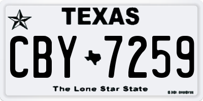 TX license plate CBY7259
