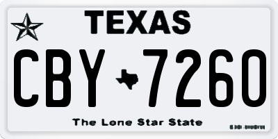 TX license plate CBY7260