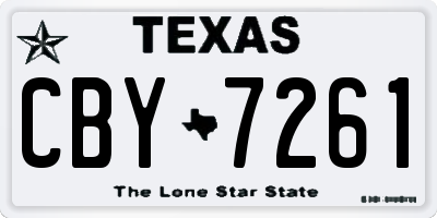 TX license plate CBY7261