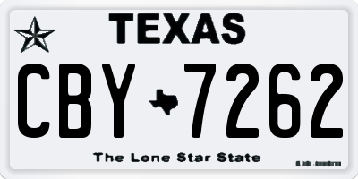 TX license plate CBY7262