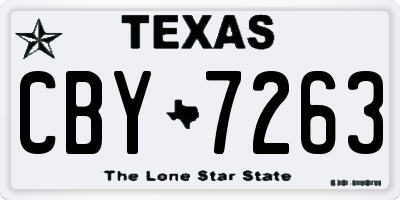 TX license plate CBY7263
