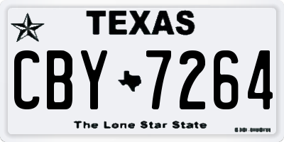 TX license plate CBY7264