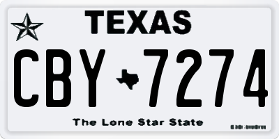 TX license plate CBY7274