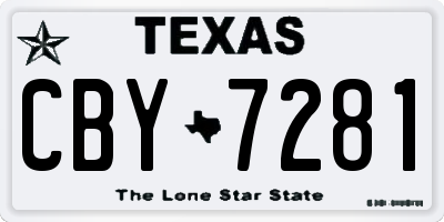 TX license plate CBY7281