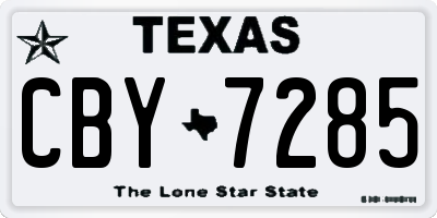 TX license plate CBY7285