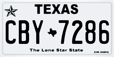 TX license plate CBY7286