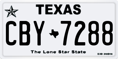 TX license plate CBY7288