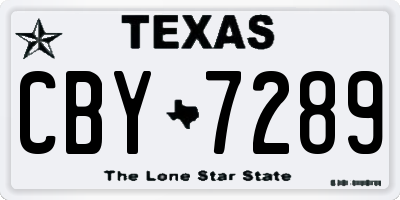 TX license plate CBY7289