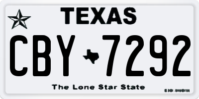 TX license plate CBY7292