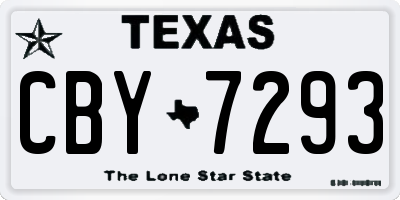 TX license plate CBY7293