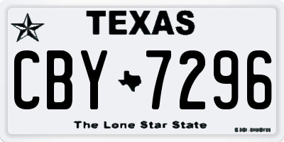 TX license plate CBY7296