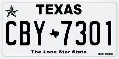TX license plate CBY7301