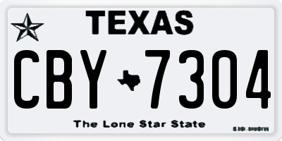 TX license plate CBY7304