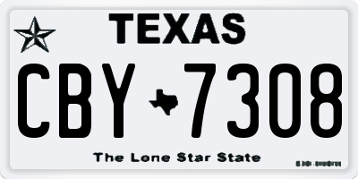 TX license plate CBY7308