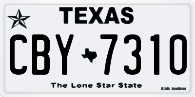 TX license plate CBY7310