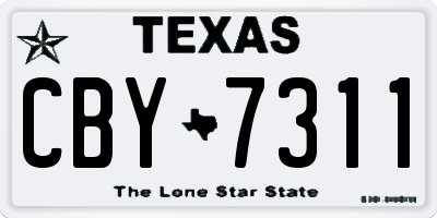 TX license plate CBY7311