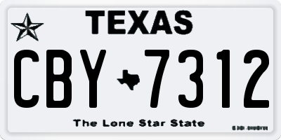 TX license plate CBY7312