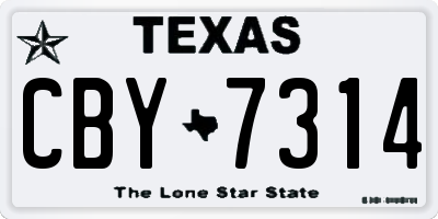 TX license plate CBY7314