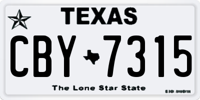 TX license plate CBY7315